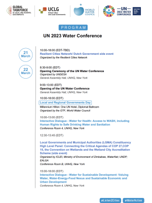 Local and Regional Governments Agenda at the UN 2023 Water Conference